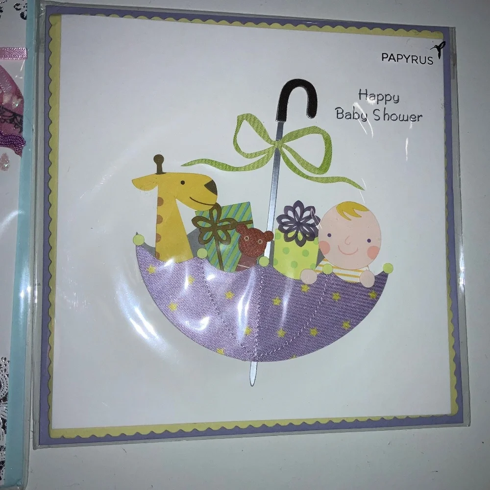 Papyrus set of 2 Baby Shower greeting cards with envelopes New
